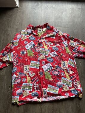 Lee Red St. Louis Cardinals All-Over Print Button-Down Shirt